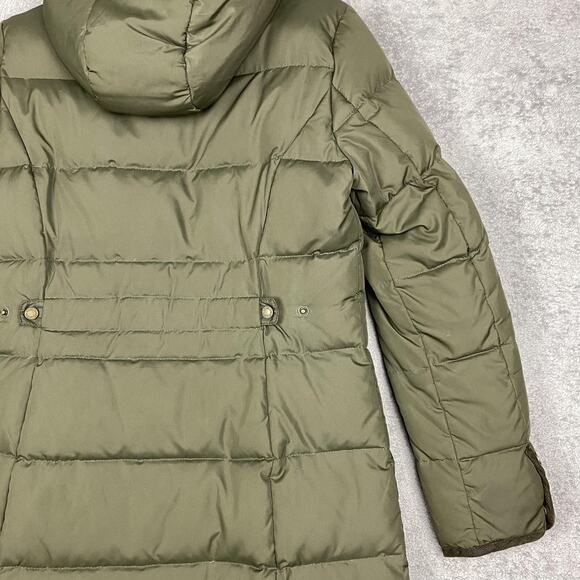 Lauren Ralph Lauren Coat Womens Small Green Down Puffer Hooded Faux Fur Long - Picture 9 of 16